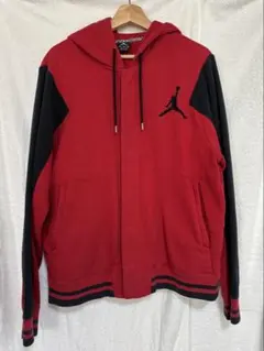 NIKE JORDAN パーカー XL メンズ スナップボタン フーディ 赤 黒