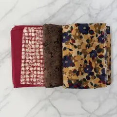 USAコットンFABRI QUILTその他　赤茶系　4枚