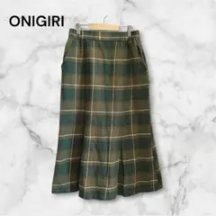 【ONIGIRI/オニギリ】チェック柄　マーメイド風スカート　レトロ感　М