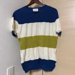 【美品】ボーダー半袖ニット