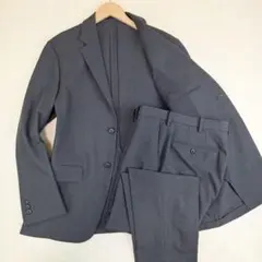 美品✨ユニクロ感動スーツセットアップ　ダークグレー　洗えるストレッチ　L　春夏