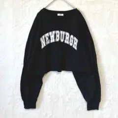 INGNI イング／トレーナー スウェット 長袖 M ショート丈 コットン 黒