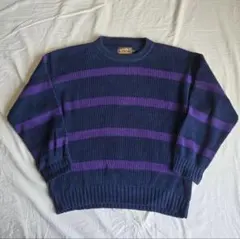 Eddie Bauer ボーダー ニット 黒タグ　80s Mのサムネイル