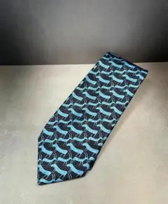 BVLGARI ネクタイ アニマル柄 ブルー系 ダヴィデ・ピッツィゴーニ