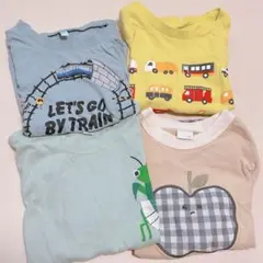 100cm　半袖Tシャツ　4枚セット　踏切のサムネイル