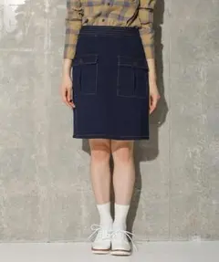 nano universe Broderie & Co インディゴデニムスカート