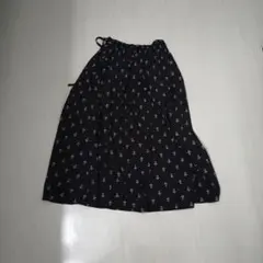 花柄ロングスカート 黒のサムネイル