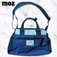 【moz】デニム地ハンドバッグ　しっかり生地　ブルー　21×27×10