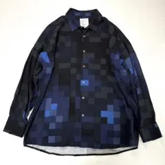 美品⭐️SHAREEF ブロックパターン 総柄 オーバーサイズシャツ 2 テンセルのサムネイル