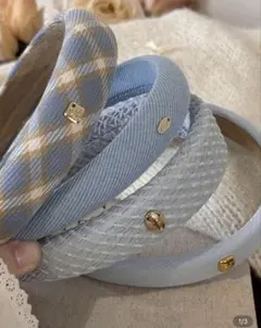 カチューシャ 4本セット 水色 ブルー