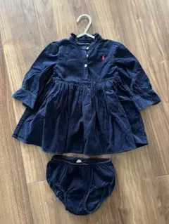 【RALPH LAUREN】ワンピース＆ブルマセット 80 ネイビー