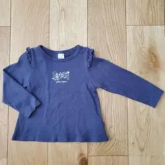 プティマイン　プティプラ　GIRLS　長袖Tシャツ　紺　100