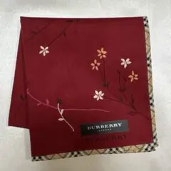 【新品】BURBERRY バーバリー 大判ハンカチ ボルドー系ノバチェック