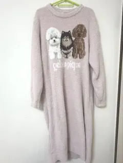 gelato pique DOG3柄ジャガードワンピース　ピンク