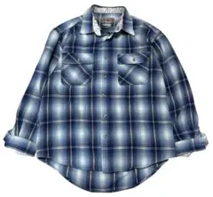 90s vintage チェック オンブレ ネルシャツ ブルー系