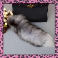 値下げ しっぽ ファー チャーム キーホルダー グレー 灰色 韓国 y2k①