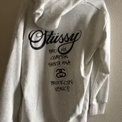 Stüssy S グレー ジップアップパーカー