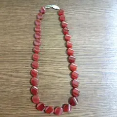 若狭めのう細工　天然石 赤瑪瑙 ネックレス