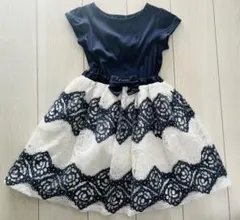 組曲　120cm 紺と白のワンピース