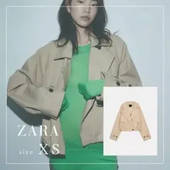 ZARA ショートバルーントレンチコート XS コムギ