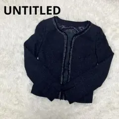 ツイードジャケット ノーカラージャケット