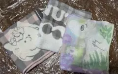 スヌーピーとムーミン　ハンドタオル　3枚セット