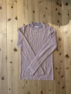 【新品未使用】リブ編み長袖セーター 薄いピンク