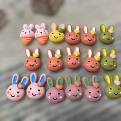 うさぎデコパーツ17個　約3センチ