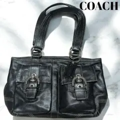 ★COACH★ レザー トートバッグ ミニシグネチャー ソーホー ブラック