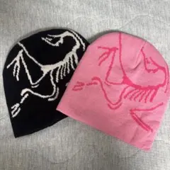 ビーニー ピンクブラック2個セット Y2K opium archives