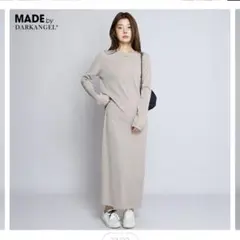 新品タグ付きMADE by DAKANGEL ベージュ ロングスリーブワンピース