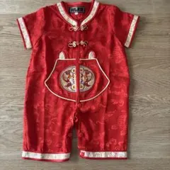 【新品未使用】チャイナ服　ベビーカバーオール80