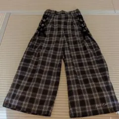 JENNI ブラウンチェック柄ロングパンツ