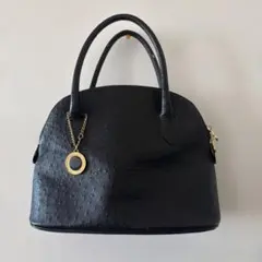 アランフラッサー ALAN FLUSSER 黒 ハンドバッグ ロゴ金具 レザー調