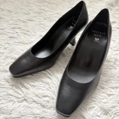 未使用級　ワコール サクセスウォーク パンプス ハイヒール ブラック 22.5