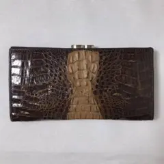 【美品】GENUINE CROCODILE SKIN クロコダイル　長財布 楽天市場】CROCODILE(クロコダイル)二つ折り 長財布 ロング