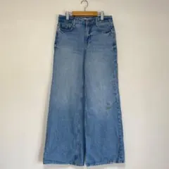 ザラ/ZARA】デニムワイドパンツ　コットン100% 【EUR 36】レディース