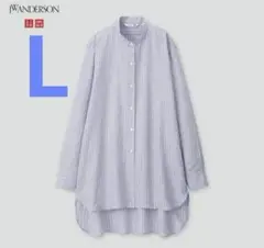 ユニクロ/JWコラボ/リネンブレンドスタンドカラーシャツ/L