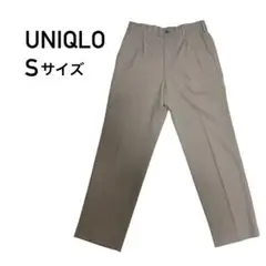 ユニクロ　タックワイドパンツ　ベージュ　Sサイズ