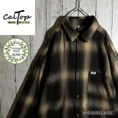CalTop オンブレシャツ　USA製　3XL 茶　ゆるだぼ　太アーム