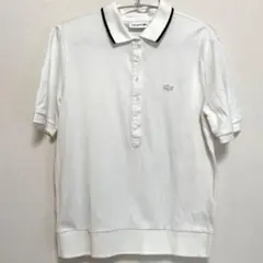 LACOSTE ラコステ ポロシャツ 半袖 ホワイト ネイビー 38