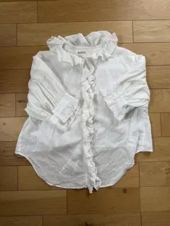 極美品】BEAMS BOYコットンリネン フリル ギャザーブラウス羽織