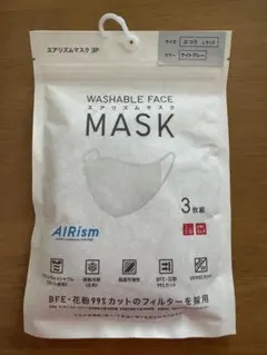 AIRism 洗えるマスク Lサイズ 3枚入り ライトグレー