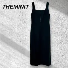 【THEMINIT】エプロン タイト ワンピース ブラック