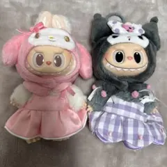 POP MART LABUBU マカロン ぬいぐるみ 3点セット サンリオ服付き