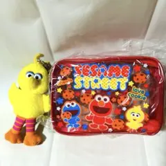 セサミストリート　ポーチ　ビッグバードぬいぐるみキーホルダー