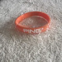 PING ラバーバンド シリコンブレスレット オレンジ 非売品のサムネイル