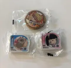鬼滅の刃くら寿司　ビッくらポン　缶バッジ我妻善逸、消しゴム栗花落カナヲ、伊之助
