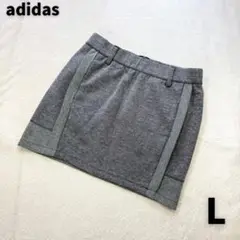 adidas ロゴリング ウエストゴム スウェットストレッチゴルフスカート L