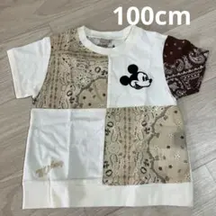 新品未着用！Petit mainミッキー ペイズリーTシャツ100cmのサムネイル